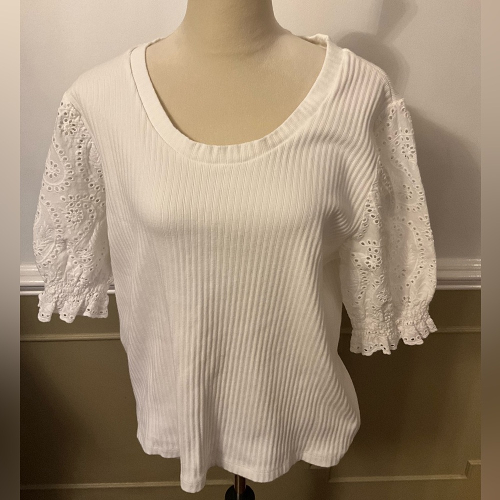 Design History White Eyelet Sleeve Blouse